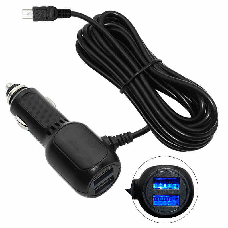 Автомобильное зарядное устройство для Garmin GPS Nuvi Plozoe, автомобильный мини USB шнур питания, кабель, автомобильный зарядный адаптер 3 в 1, зарядное USB-устройство с двумя портами
