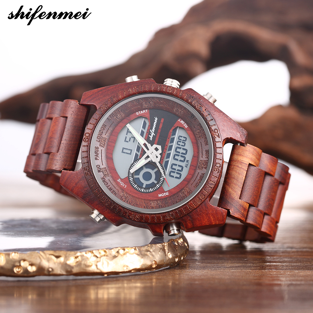 Горячая Распродажа shifenmei S2139W модные деревянные ремешки OEM пользовательский логотип оптовая продажа цифровые часы мужские наручные