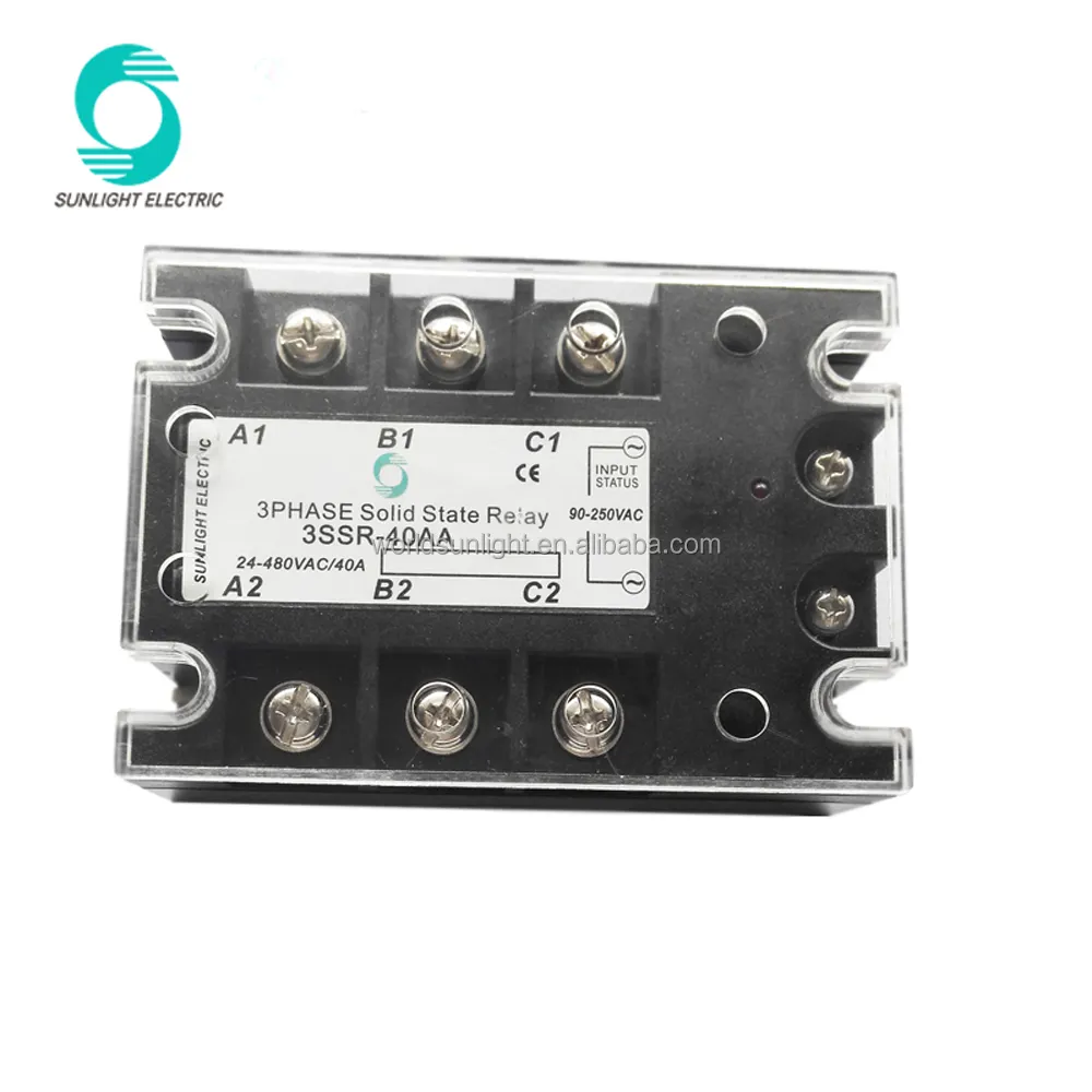 3SSR-40AA 40A 90-250VAC input 24-480VAC output three phase 3 phase ssr solid state relay