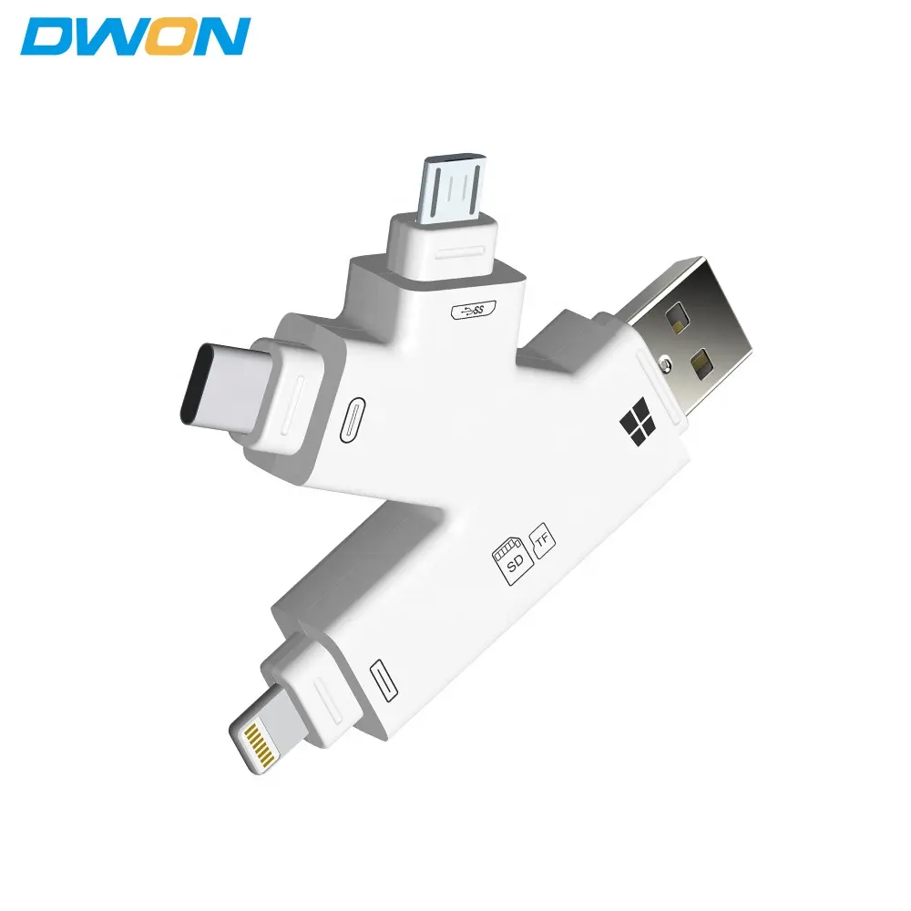 Best sd card reader 4 in1 USB 2.0 Type C Micro USB TF Card adapter For Android
