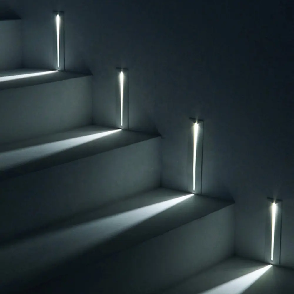 3W крытый наружный светодиодный настенный светильник Footlight алюминиевый встраиваемый настенный угловой светильник наружный коридор ступенчатый лестничный светильник