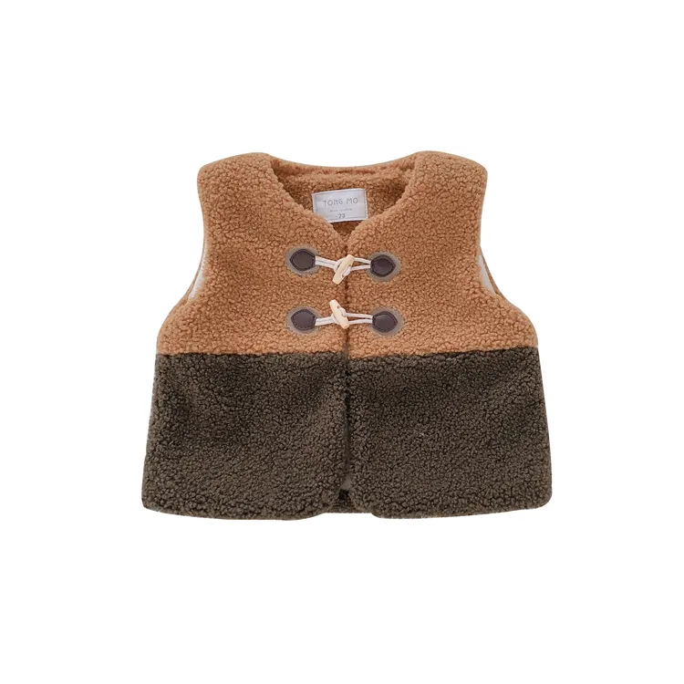 3927/Winter stitching woolen small coat baby vest