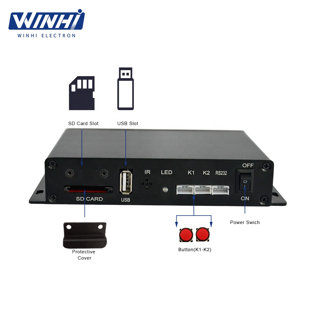 MPC1185-2 2 шт Металлические синие светодиодные кнопки youtube video player загрузка HD video player для выставки hdd media player
