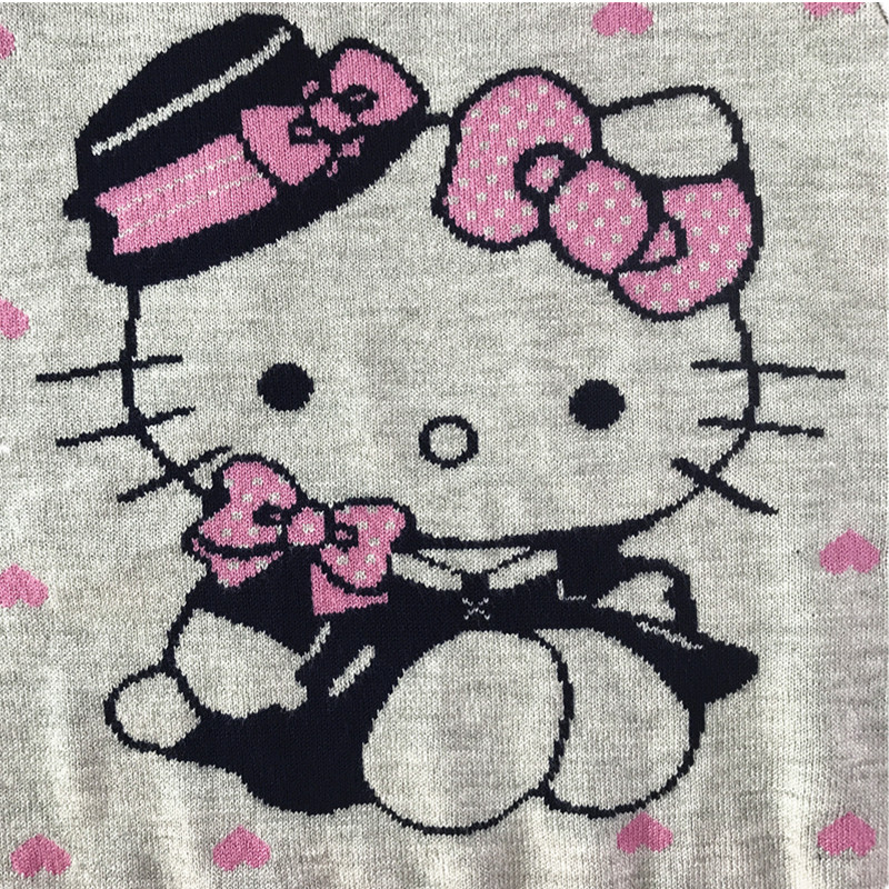 Лидер продаж, модный свитер для девочек с рисунком Hello Kitty