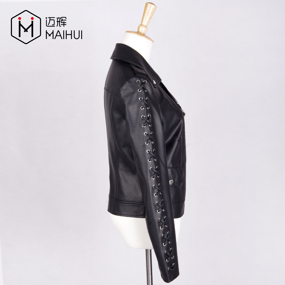 2017 Fashion Women BlazerJacket Women Leather Motorcycle Racing Jacket