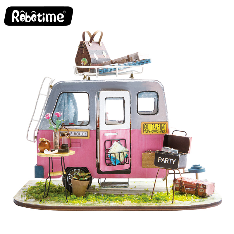 Robotime образовательных Happer Camper diy Миниатюрный Кукольный домик