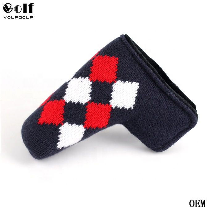 Volf Гольф вязаный алмаз в белый и красный узор гольф клюшки headcover магнитная застежка