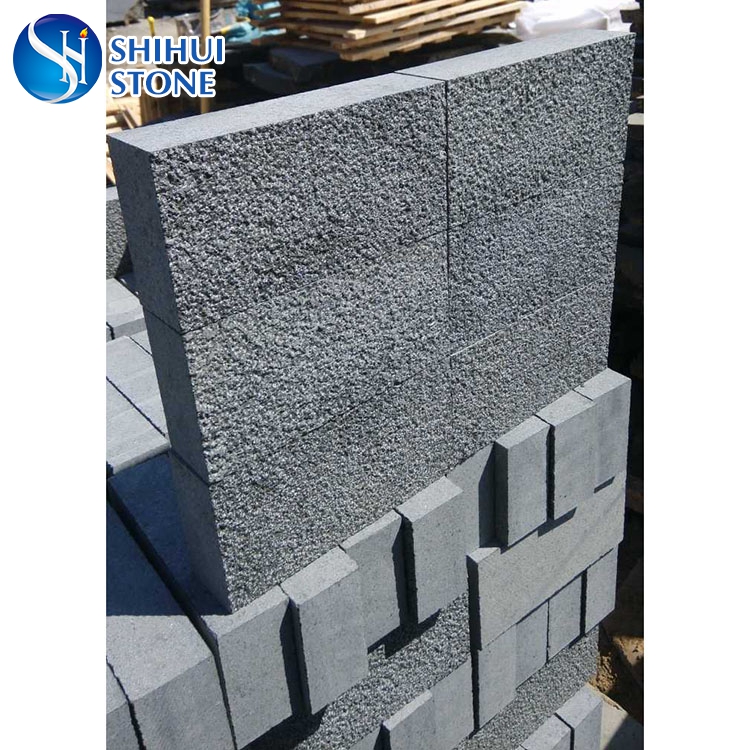 Черный Базальтовый шлифованный брусчатый камень 10x20x5 см