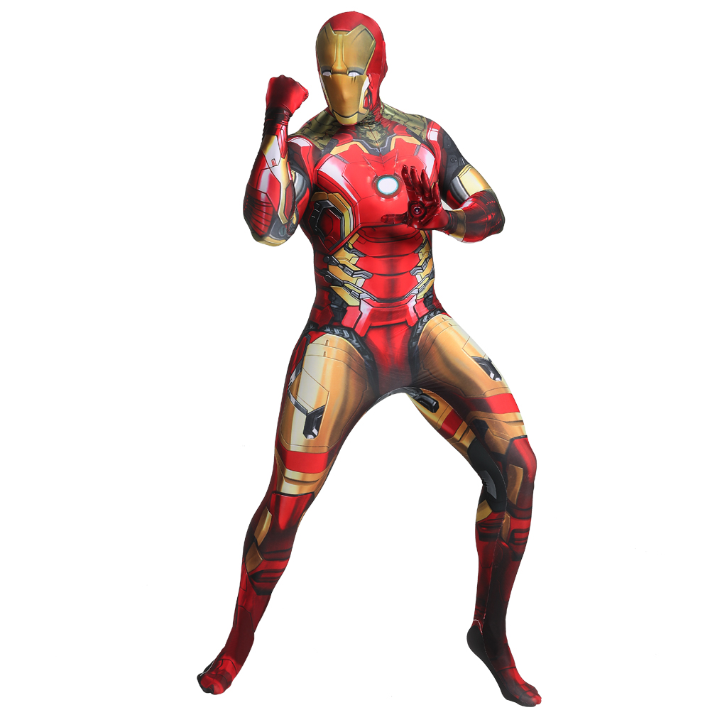 Комбинезон Marvel Железный человек с аниме-героем, трико, Цифровой 3D принт, zentai, костюм для представлений и косплея, костюм для карнавала Марди Гра