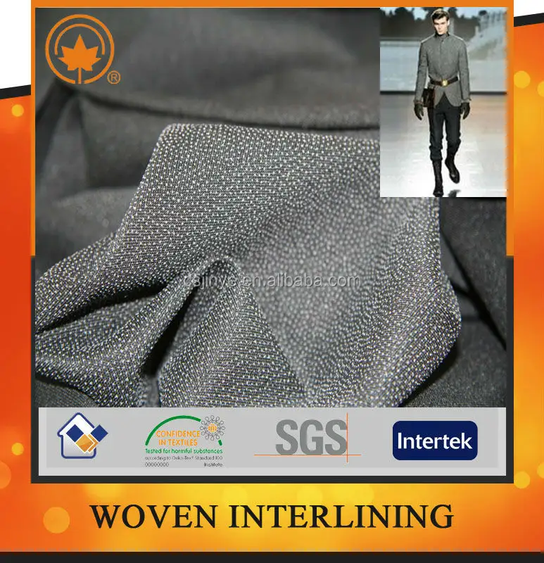 Garment Interlining Multi-Color Hot Sale New Arrival 100% Polyester Fusing Woven Interlining Fabric