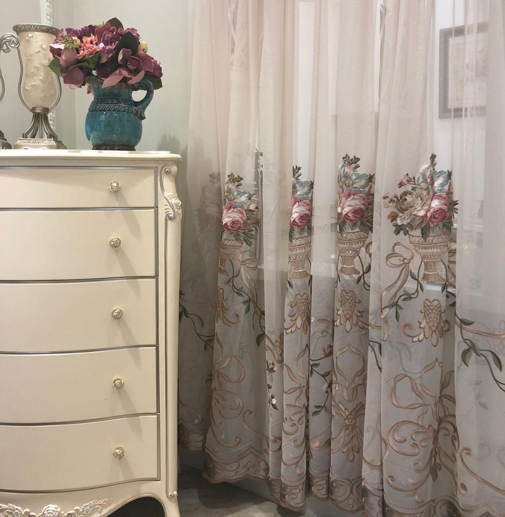 JBL New Fancy Design Polyester Window Embroidery Sheer Curtain Fabric For Living Room