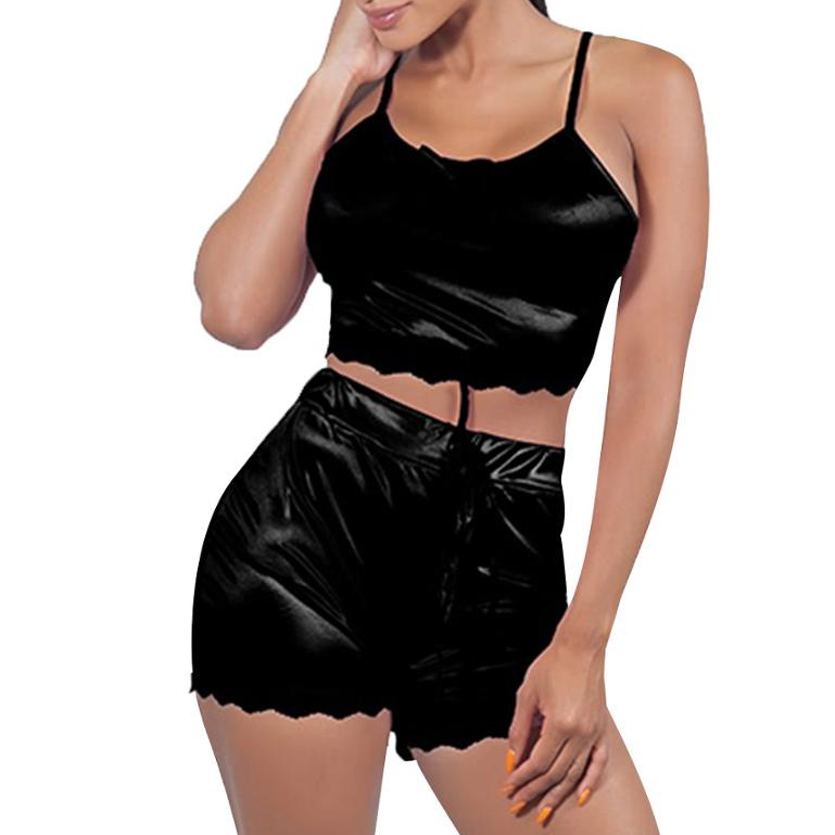 Custom Private Label Pink U Collar Backless Tie Sleepwear Set Plus Size Fashionable Affordable