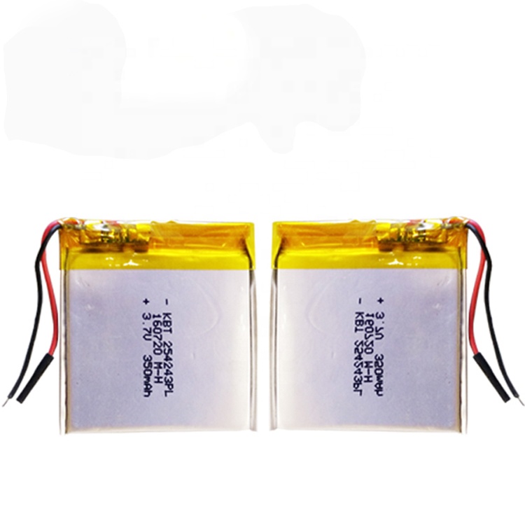 Shenzhen kbt KBT полимерная литиевая батарея, перезаряжаемая батарея 3,7 в 254243 350 мАч, литий-ионная батарея