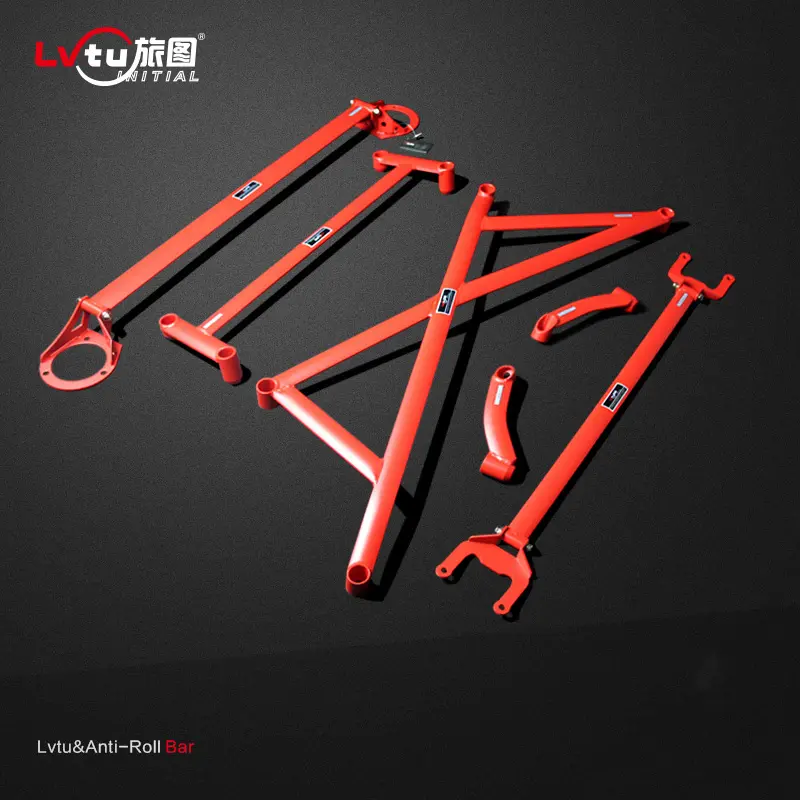 LVTU Aluminum CNC Machined Factory Price Front Strut Bar Racing Cars Auto cars Chassis Strenghen Bar for Subaru Legacy Outback