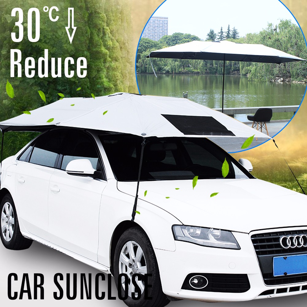 SUNCLOSE завод полуавтоматическая автомобильный козырек от солнца, устанавливаемый на крыше автомобиля тент двойной слой Складной Ветрозащитный Зонт от дождя и солнца, защита