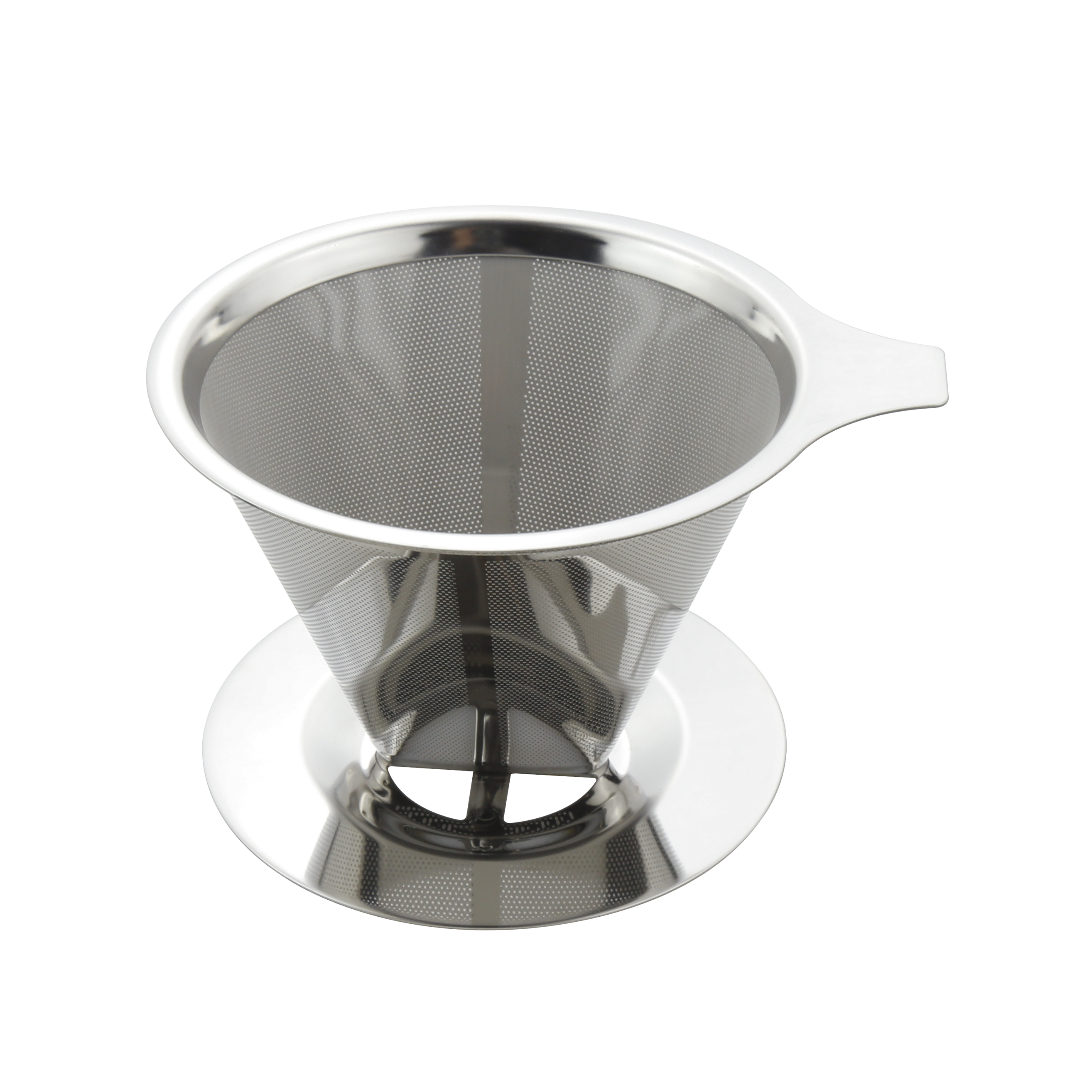 Многоразовый Портативный Конус для разлива v60, фильтр для кофе из нержавеющей стали, сетчатый конус, держатель-подставка для капельного кофе