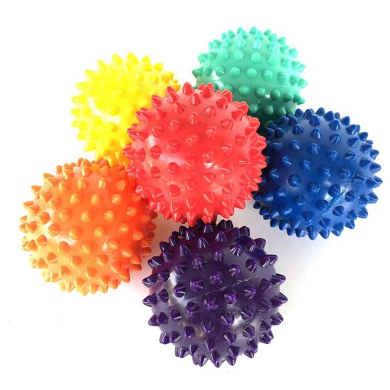 PVC Spiky Massage Ball Sports Fitness Hand Foot Pain Stress Relief Fitness Accessories Muscle Relax Ball 6 Colors