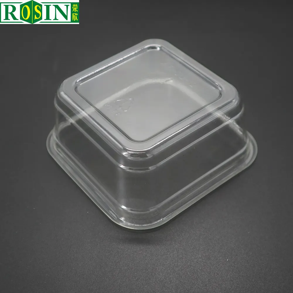 Disposable clear plastic fruit salad container fruit packaging tray takeaway for supermarket