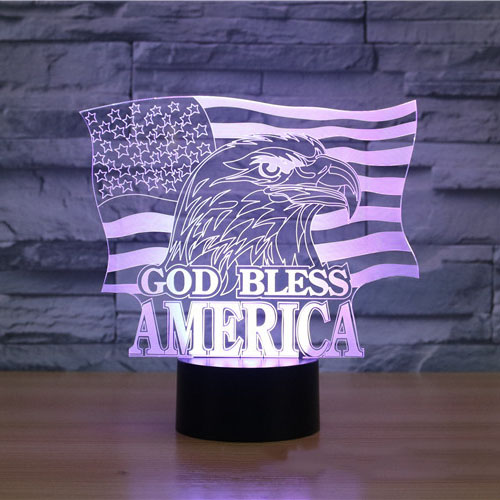 Заводская цена Творческий Флаг США 3d led иллюзия Лампа