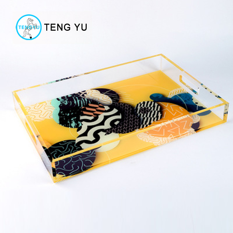 factory price UV printing clear and colored acrylic tray