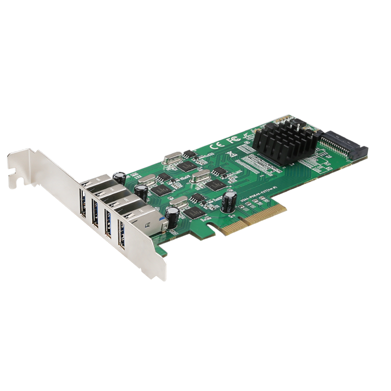 Плата расширения Diewu supper seed 20G PCI-e на 4 порта USB, адаптер USB PCIe, черная карта