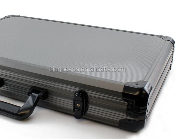 1000pc Deluxe Aluminum Poker Chip Case Gray