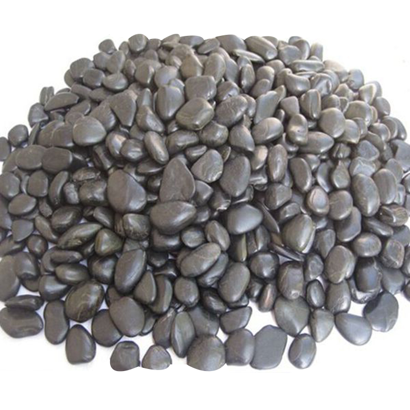 Natural Black Cobble Pebble Stone Polished Normal Grade Outside Garden Landscape Paving