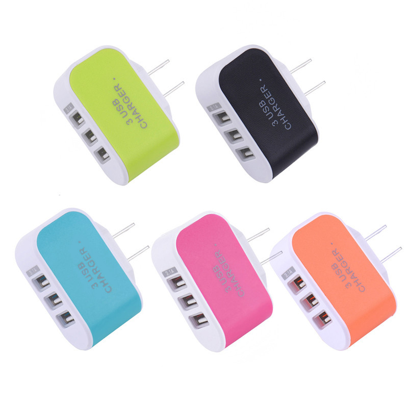 Usb multi зарядное устройство 3 порты конфеты ac зарядное устройство для путешествия адаптер 3.1A