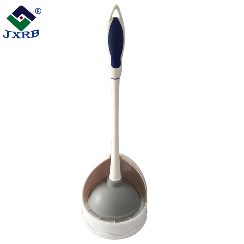 High Quality Environmental Protection with Handle 6 Inch Rubber Toilet Plunger with a Long Wooden Handle Toilet Brush Holder