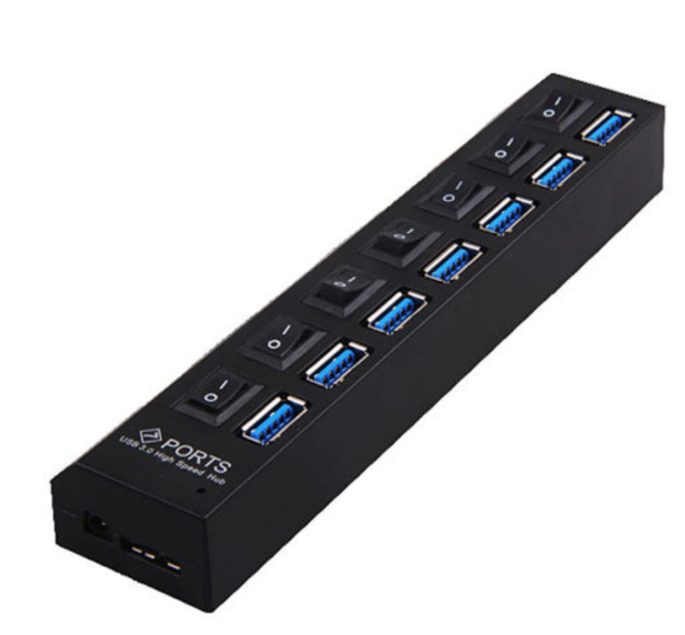 Высокая скорость USB 3,0 концентратор 7 порты 5 Гбит/с USB хаб портативный концентратор USB с функцией включения/выключения кабель адаптер для настольных ПК ноутбук