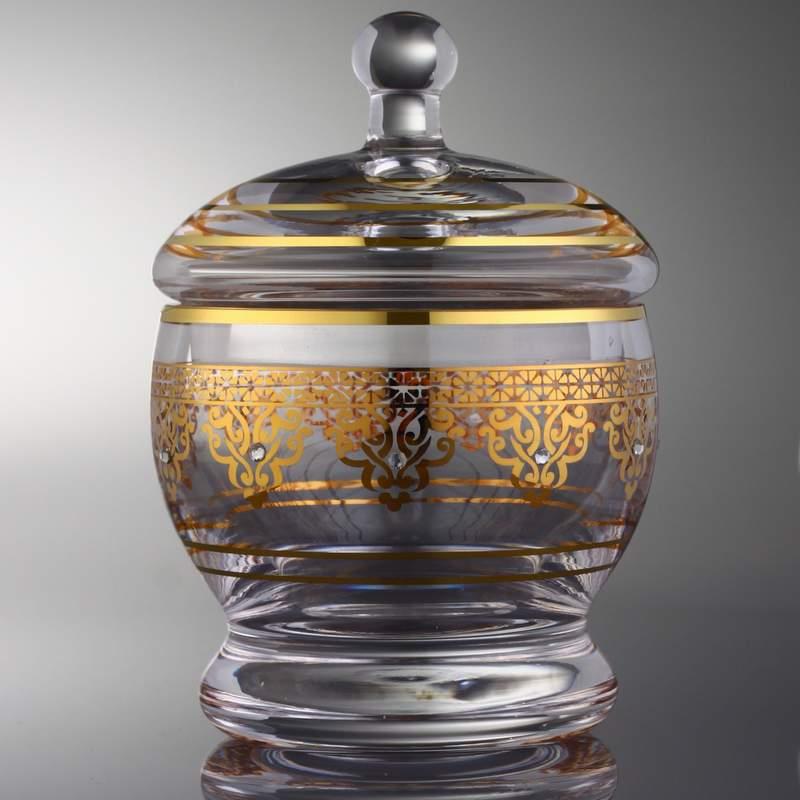 Сахарница 1551 (1 шт.), декор: оттоманка, цвет: золотой