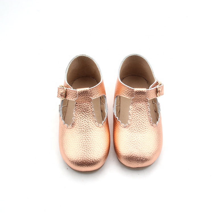 Genuine Leather Baby Soft Sole Mary Jane Shoes Girl Dress Shoes For Indoor