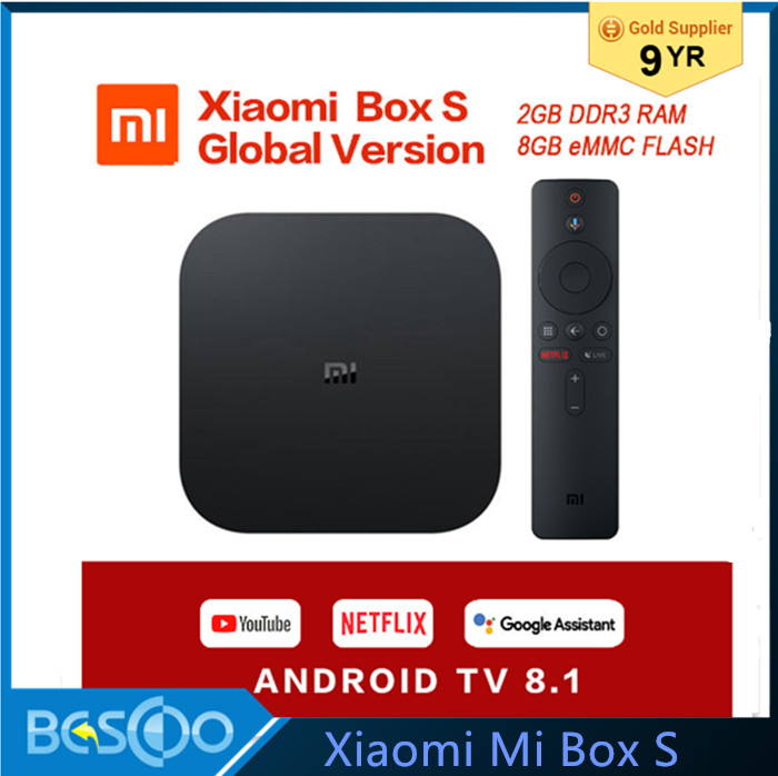 ТВ-приставка Xiaomi Mi Box S, 4K HDR, Android 8,1, 2 + 8 Гб, Wi-Fi