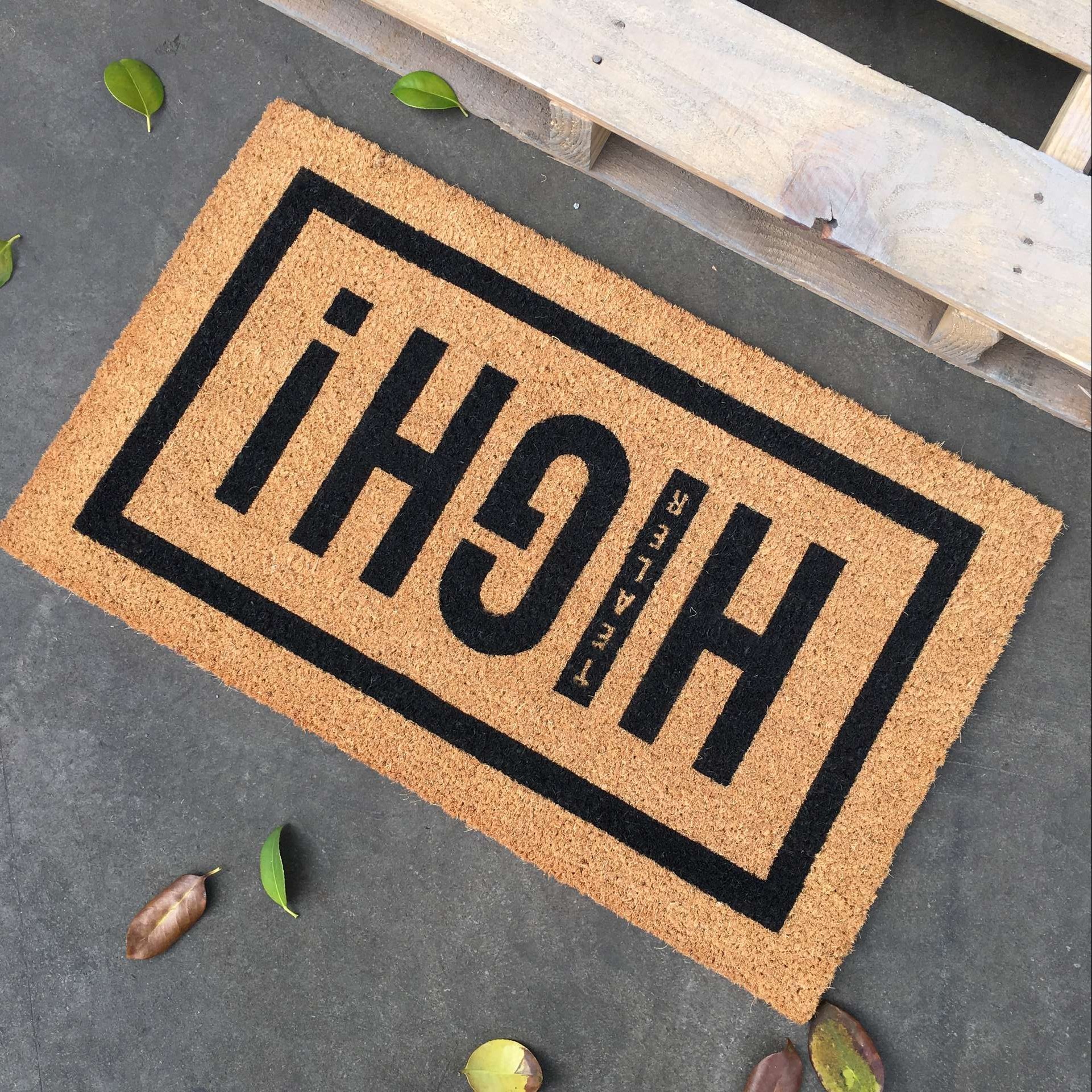 Виниловая Подкладка натуральный открытый Добро пожаловать логотип Floormatt Floormat Коко какао коврики для ног