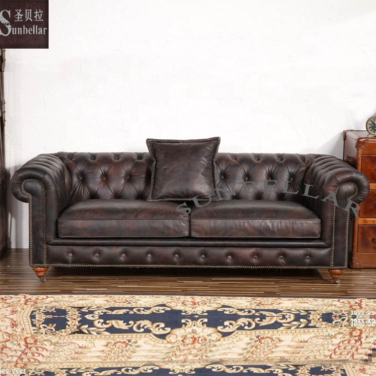 Офисный диван из натуральной кожи, стеганый кожаный диван chesterfield для гостиной, дивана
