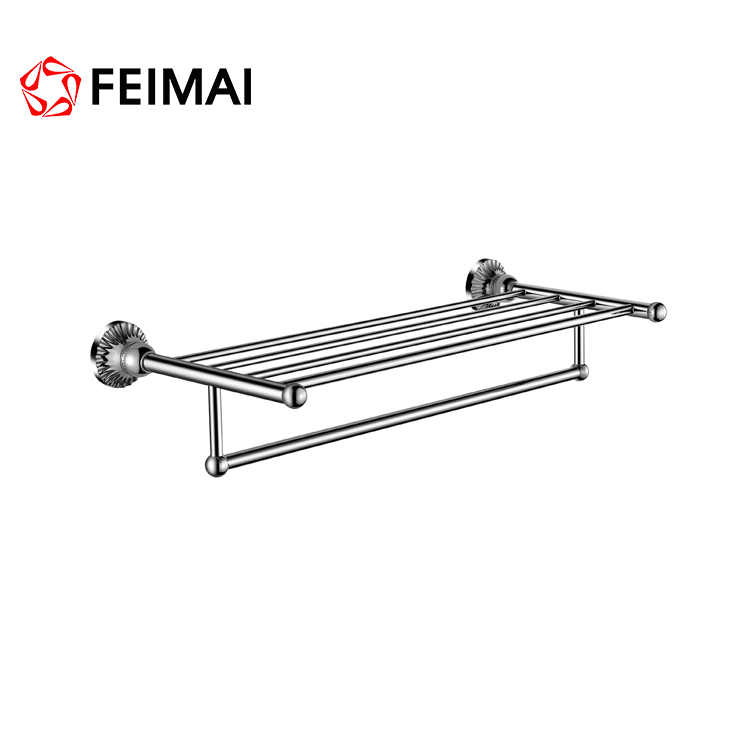 Bathroom Extendable Towel Rack Double-layer Towel Shelf Holder