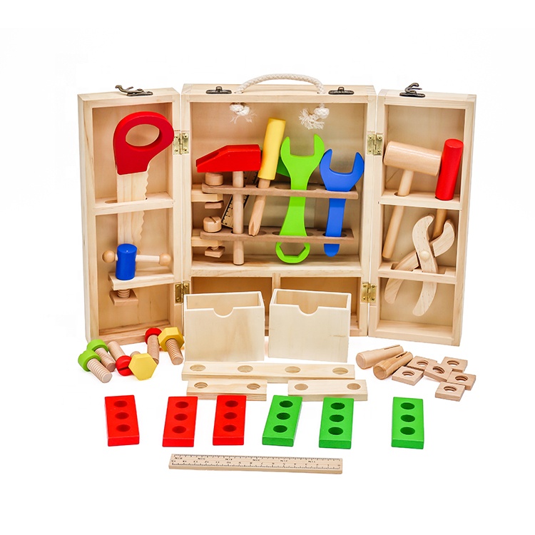 Big sale diy play kids wooden toy tool set for wholesale W03D103B