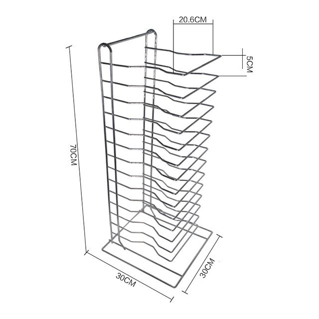 14 Shelves Stainless Steel Metal Wire Pizza Rack Pizza Baking Tray Pan Holer Rack Stand Display Organization Shelf Rack