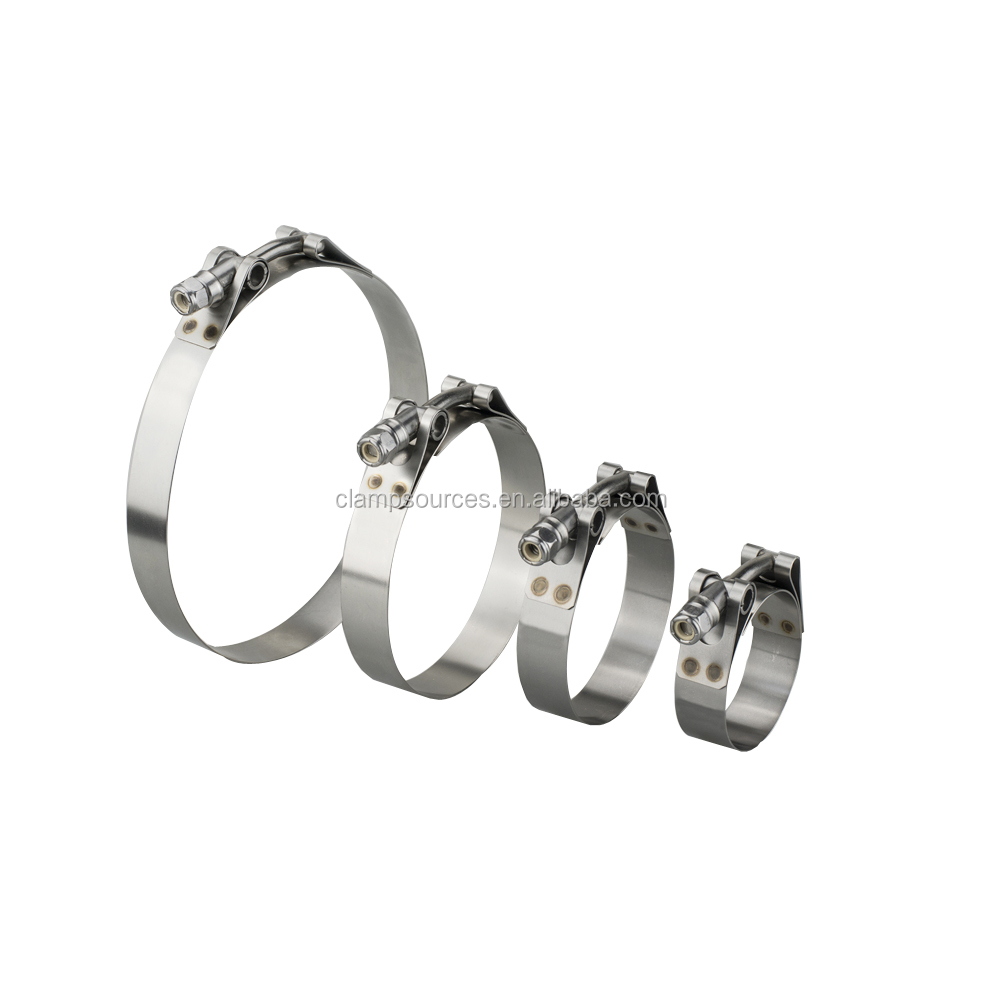 SS304 t-bolt zinc plated clamp round band edge 1.26&quot;-1.46&quot; torque