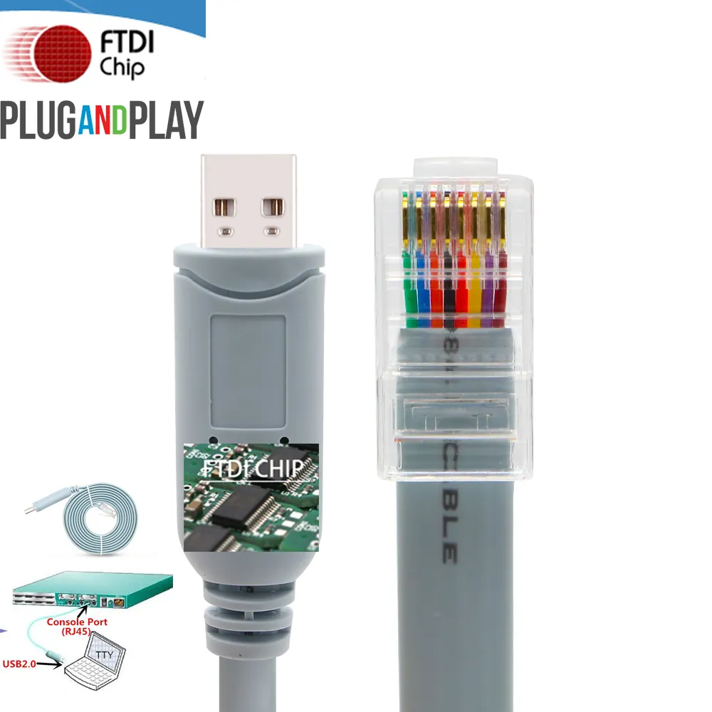 Factory Original FTDI USB to RJ45 RS232 Serial Console Cable from Bofan Factory with high quality and excellent service