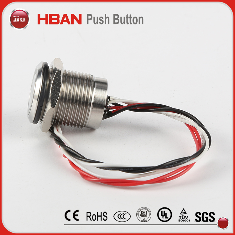 micro-travel electronic switch  19mm RGB Tricolor led push button switch