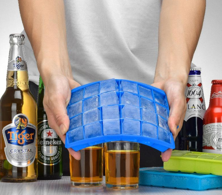24 сетки красочные DIY квадратный пищевой лоток силиконовая форма для льда с крышкой
