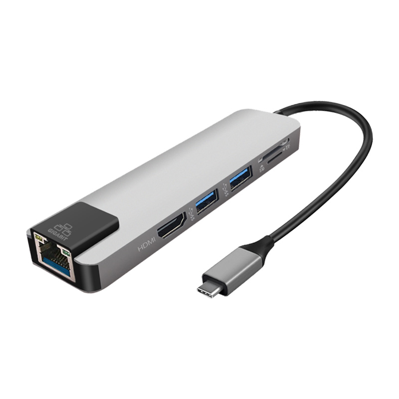 7 в TYPE-C к HD MI USB3.0 RJ45 Ethernet конвертер адаптер SD TF кард-ридер Тип C концентратор с 60 Вт PD адаптер