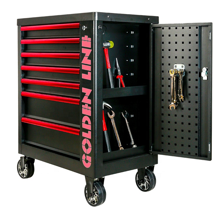 Rolling Tool Box Cabinet, 7 Drawer Portable Storage Chest Tools Organizer With Wheels, ball Bearing Locking and Sliding Drawers
