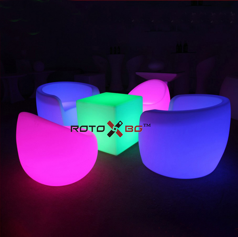 Пластиковые rotomolidng свет барная мебель LED светодиодные стол привел стулья открытый диван