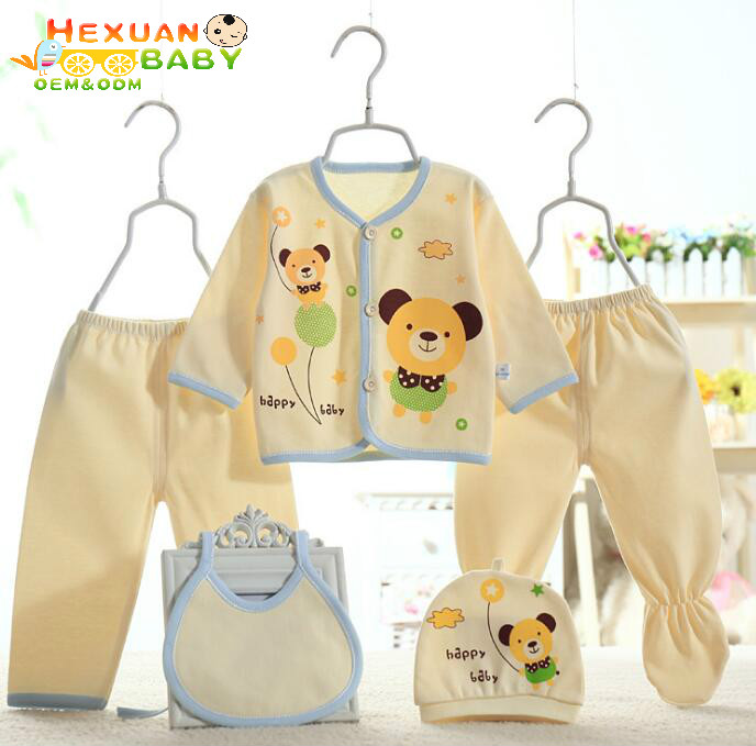 Для детей 0-3 лет, M 100% хлопковая одежда для младенцев; Комплект одежды из 5 шт./компл.