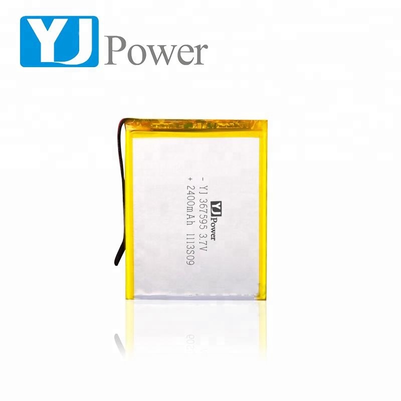 3,7 v 367595 2400mah перезаряжаемая Li-po батарея для светодиодной лампы