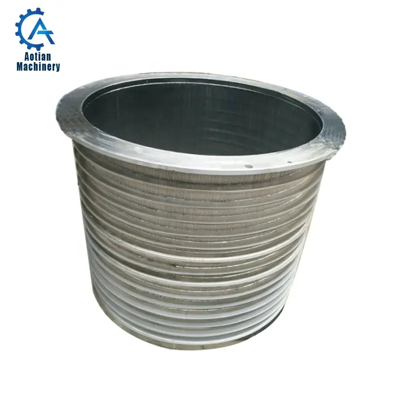 Paper mill stainless steel wedge wire recycled sieve drum screen basket