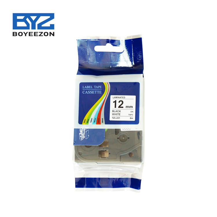 Newest ribbon cartridge compatible 12mm blank cassette tape tze231 for brother label tape