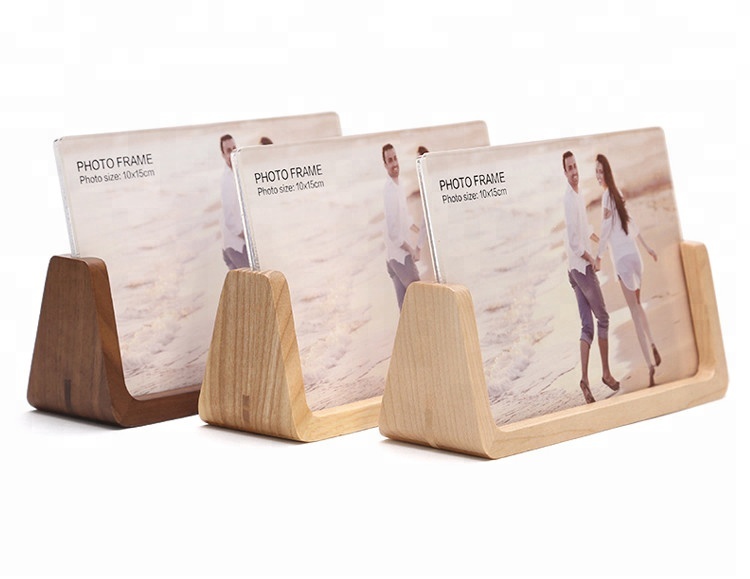 U-Shape Portable Bamboo or Wooden Picture Photo Frame